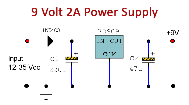 9 volt power supply circuit