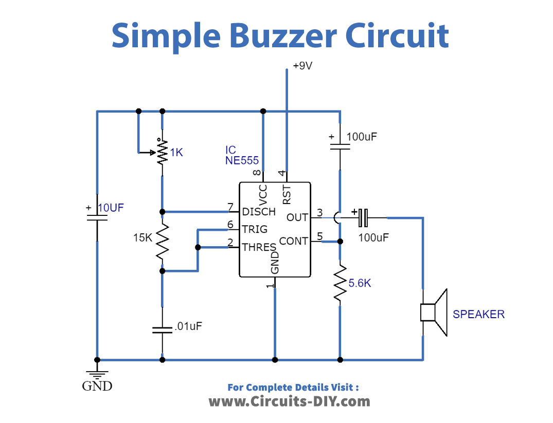 Simple Buzzer Circuit With Ne Ic