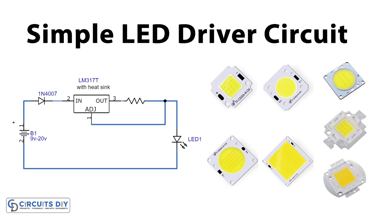 LED Driver Circuit Using LM317 Voltage Regulator