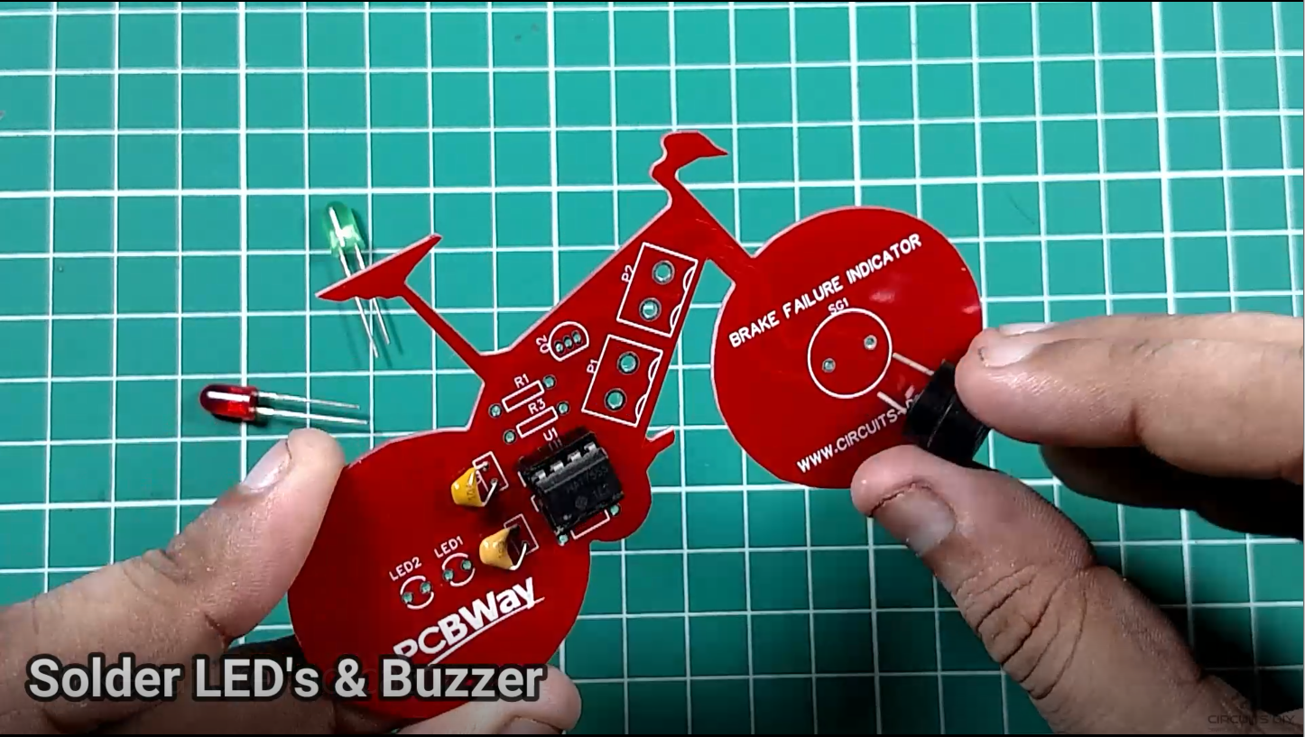 Brake Failure Indicator Circuit using 555 Timer Electronics Project