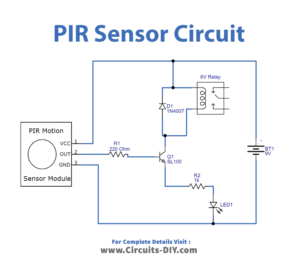 Simple PIR Sensor Circuit SL100