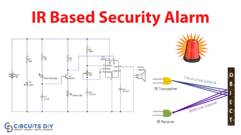 IR Based Security Alarm Using 555 Timer