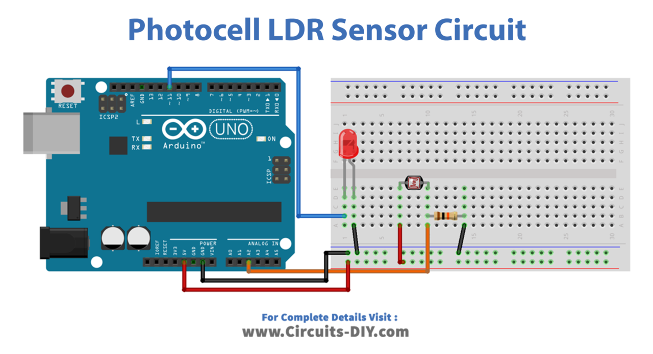 Photocell LDR Sensor With Arduino