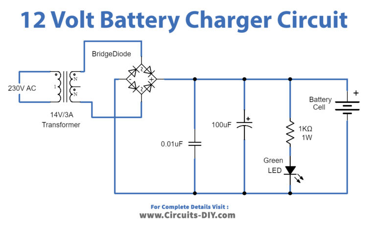 Simple Volt Battery Charger Circuit Diagram