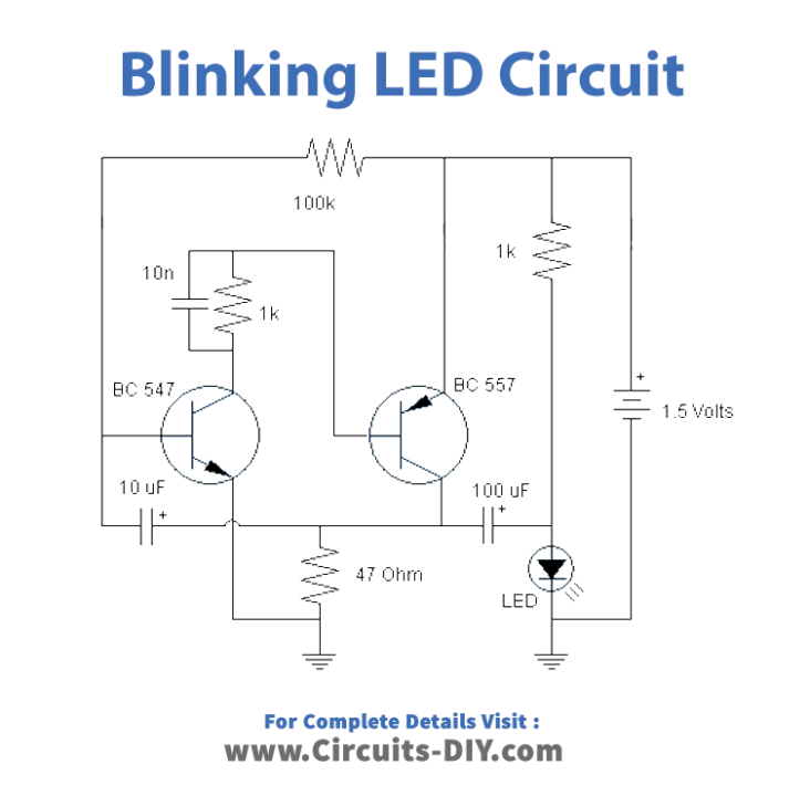 Blinking LED Circuit 1 5 Volt