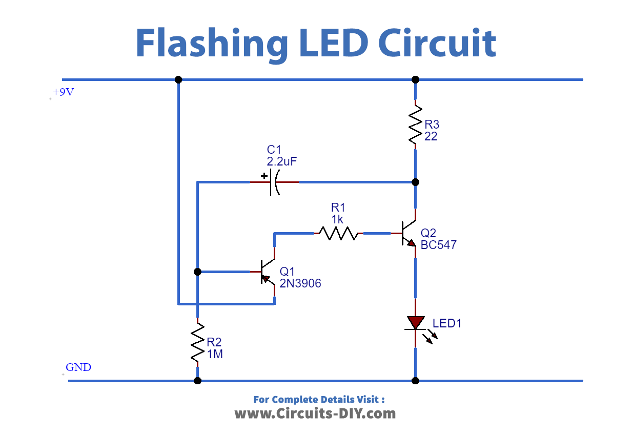 Simple Flashing Led Using Transistors Led Flasher 0258