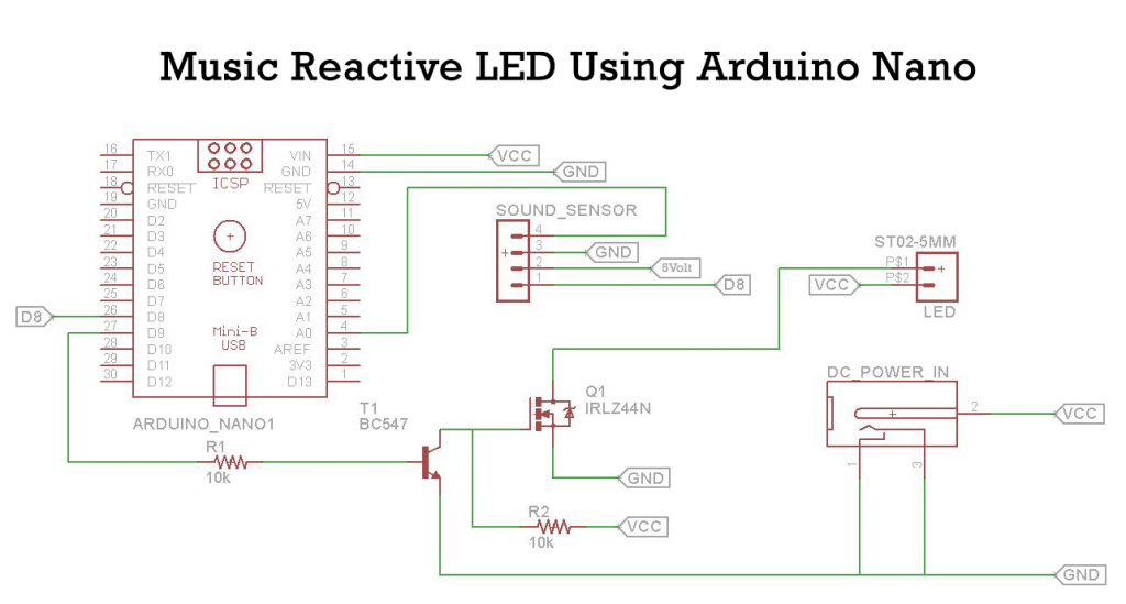 music reactive led circuit diagram