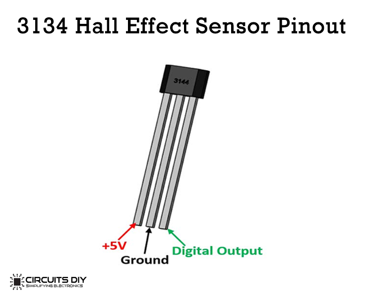 Magnetic Door Alarm Circuit Using 3144 Hall Effect Sensor