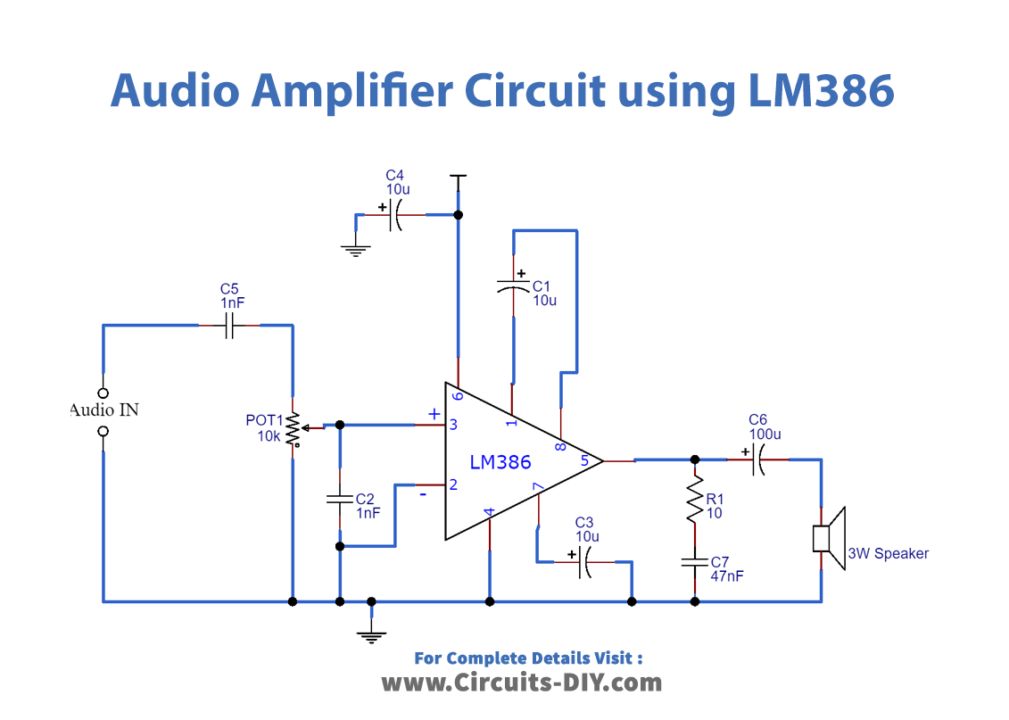 Simple Audio Amplifier Circuit using LM386