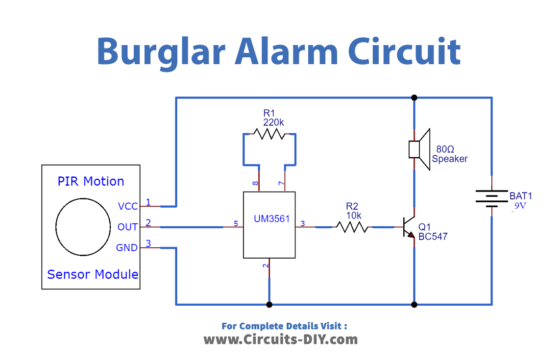 Burglar Alarm Circuit - Electronics Projects