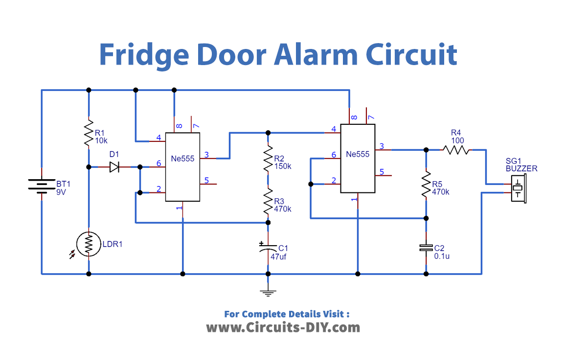 Fridge Door Alarm Circuit - Electronics Projects