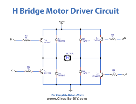 Simple H-Bridge Motor Driver Circuit Circuits DIY Simple Electronic ...