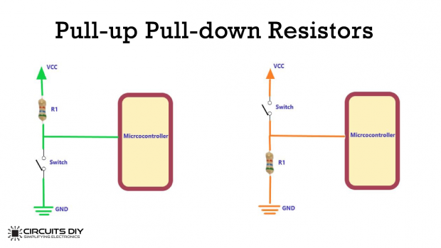 Pull Up And Pull Down Resistor Electronics Tutorial   Pull Up Pull Down Resistor 620x349 