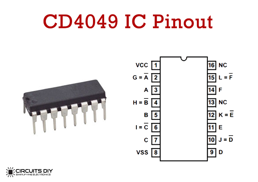 cd4049 ic pinout hex inverter