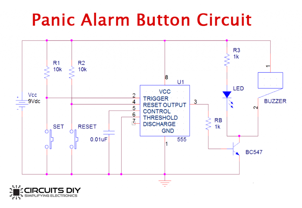 panic alarm button circuit