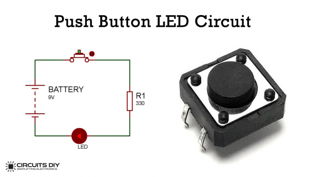 Push Button Led Circuit Basic Electronics 7043