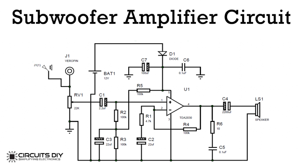 Subwoofer Amplifier Circuit Using Ic