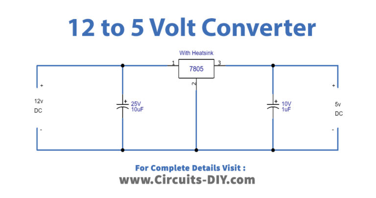 12V to 5V Converter using LM7805 IC - Power Supply