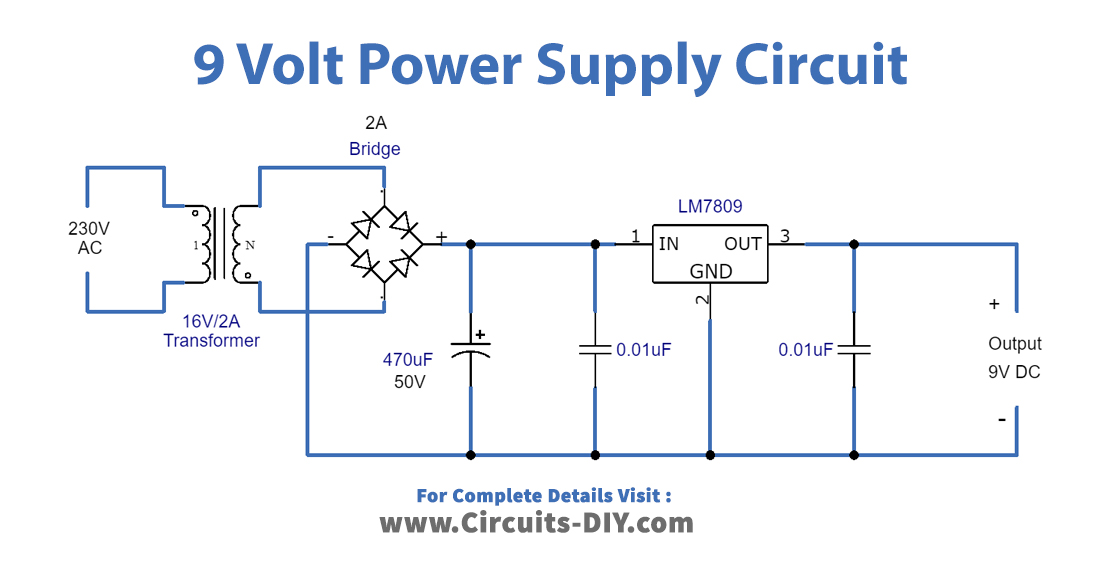 9v-power-supply-using-lm7809-Circuit-Diagram-Schematic