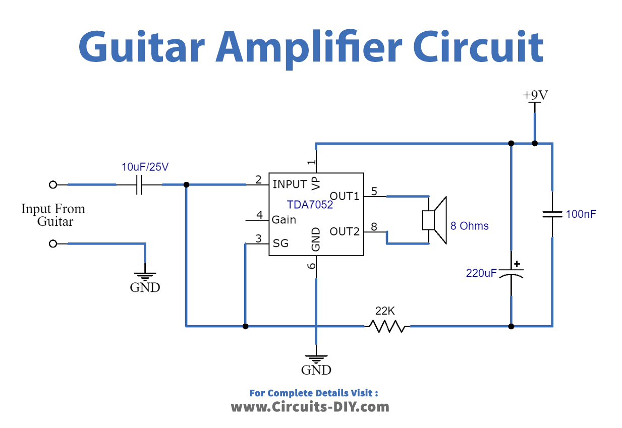 Simple Guitar Amplifier Circuit Using Tda Diy