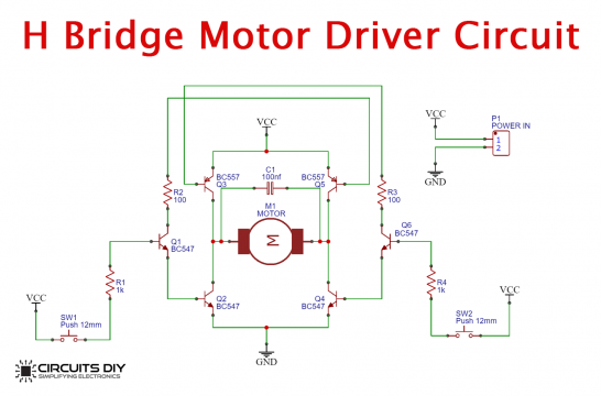 H Bridge Motor Driver Circuit - DIY Electronic