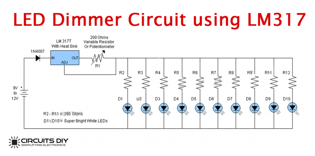 led dimmer circuit using lm317