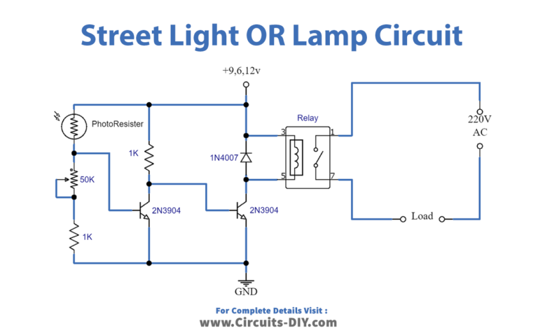 Simple Street Light Circuit Using Light Dependent Resistor (LDR)