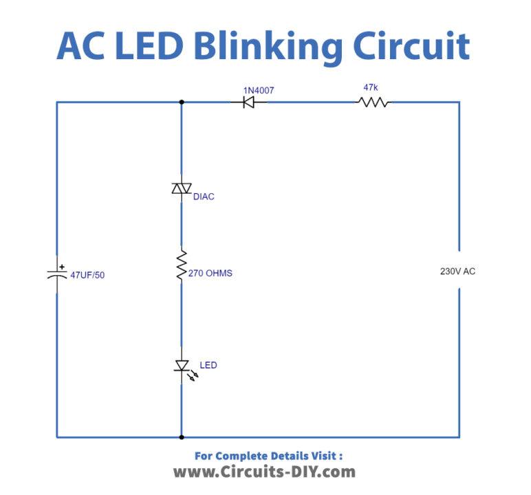 230V AC Blinking LED Circuit