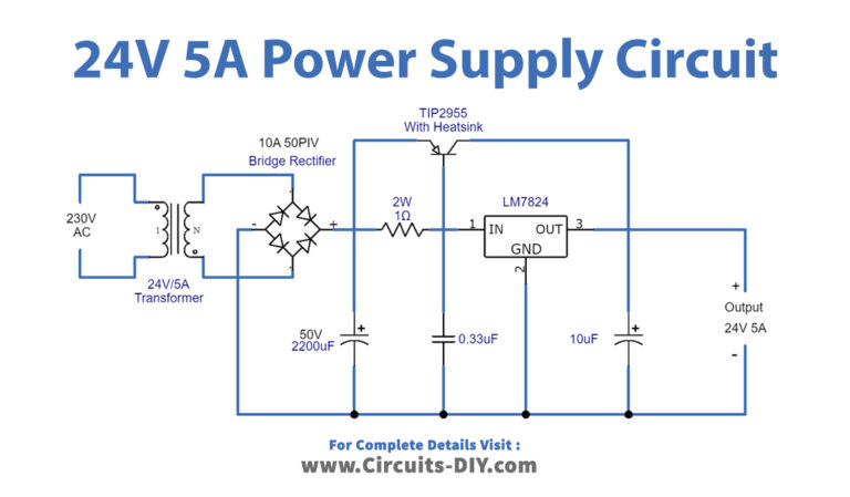 24 Volt 5 Ampere Power Supply Circuit