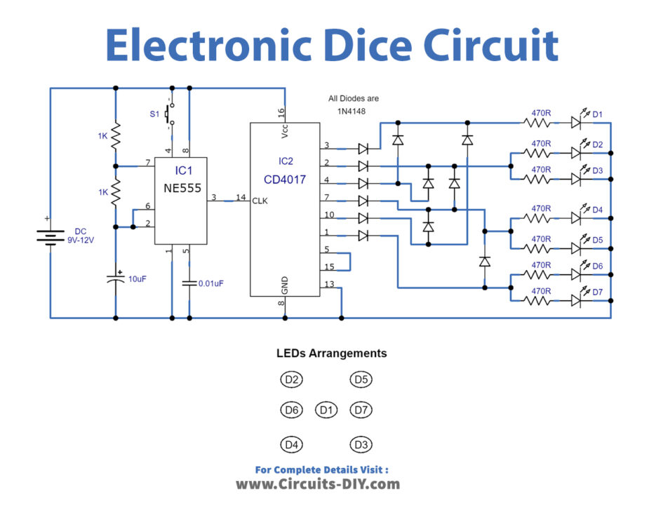 Electronic-Dice-Circuit-Diagram-Schematic