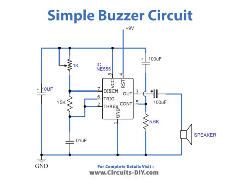 Simple Buzzer Circuit with NE555 IC