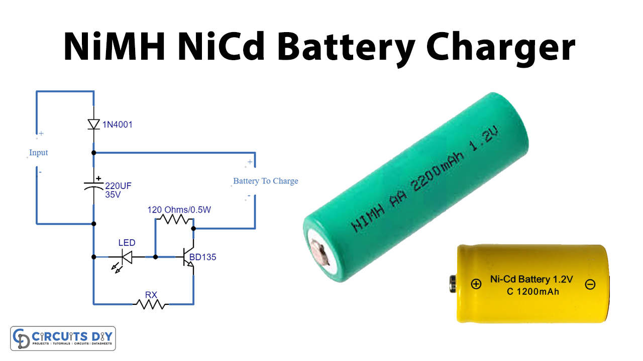 Chargeur batterie rechargeable Ni-MH Ni-Cd Auto 2.4v 3.6v 4.8v 6v