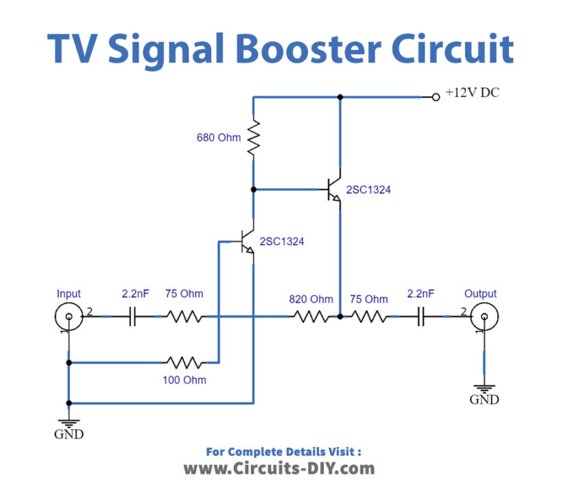 cable-tv-signal-amplifier-booster-Circuit-Diagram-Schematic