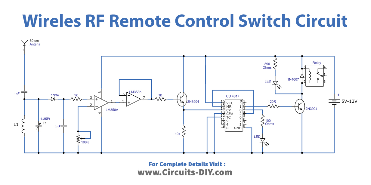Remote Control ON-OFF Switch Circuit For All Kinds Of Light..Remote  Operated Switch 