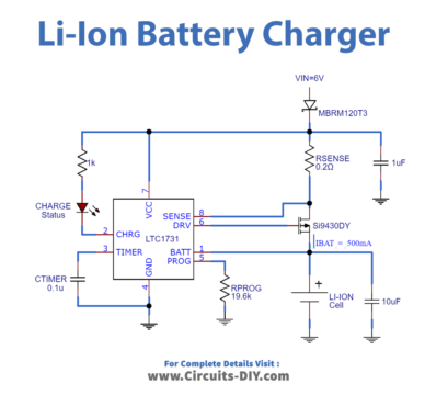 Single Cell 1.5A Li-Ion Battery Charger