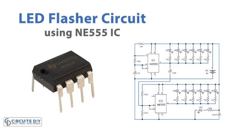 555 LED Flasher Circuit - Simple Electronic Project