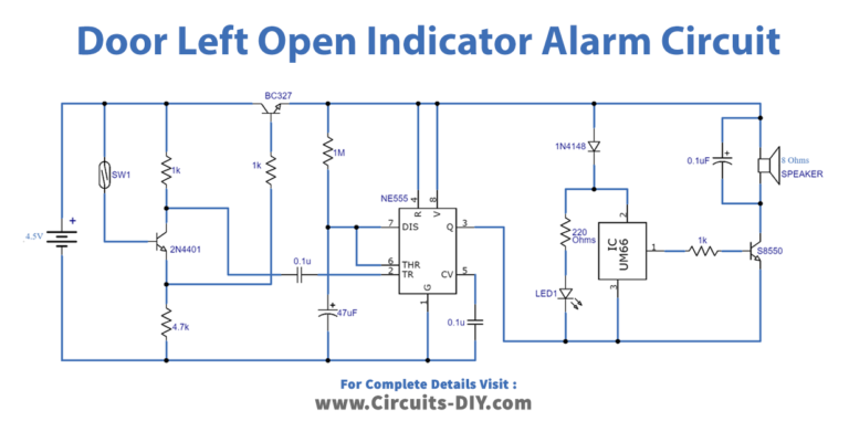 Door Left Open Indicator Alarm using Reed Switch