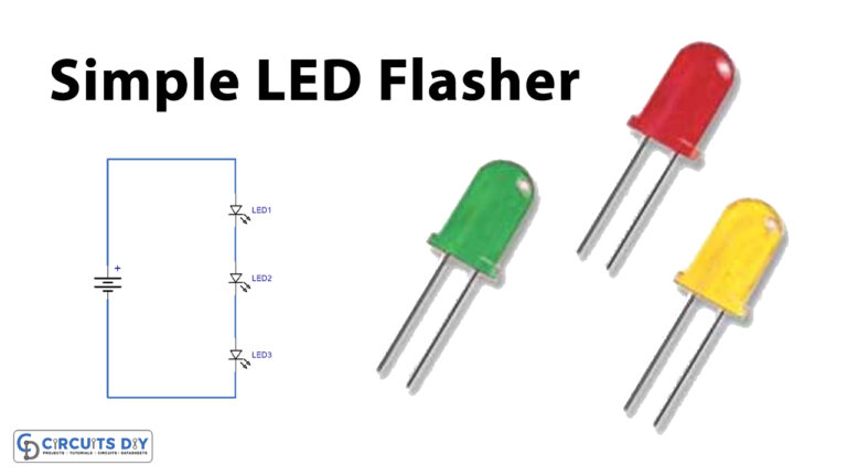 Simplest LED Flasher Circuit with 3 LED's