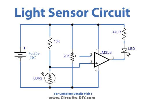 Light Dark Sensor Using LM358 IC