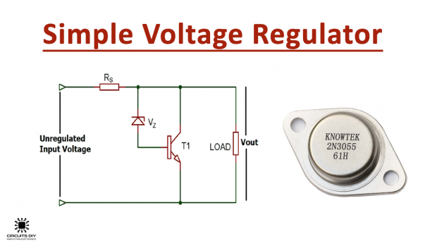 Simple Voltage Regulator using 2N3055 Transistor