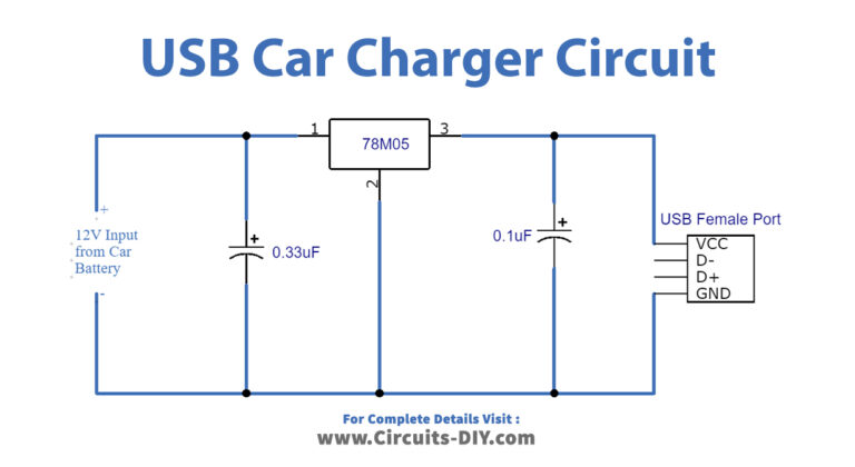 USB Car Charger using LM7805 IC