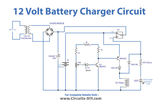 Battery Charger Circuit for 12V & 6V Batteries