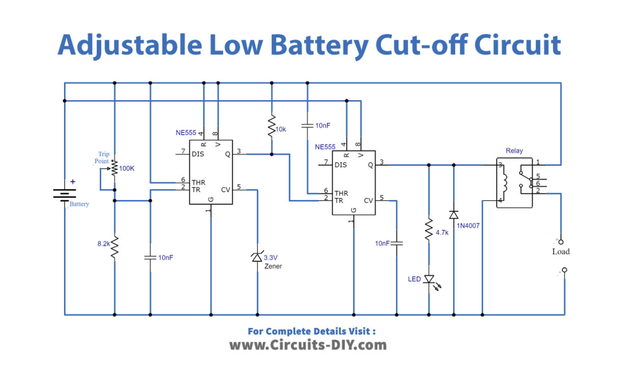 Adjustable-Low-Battery-Cutoff-Circuit-Diagram-Schematic