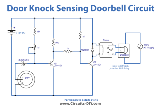 Door Knock Sensing Doorbell using Piezoelectric