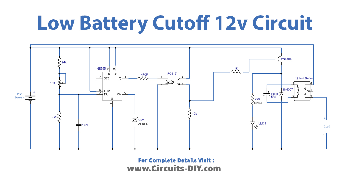 Low-Battery-Cutoff-12V-Battery-Circuit-Diagram-Schematic