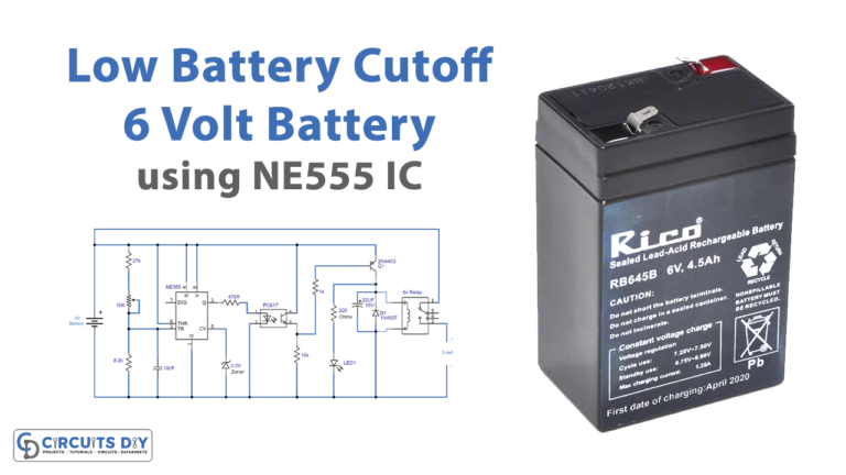 Low Battery Cutoff For 6V Batteries Using 555 IC