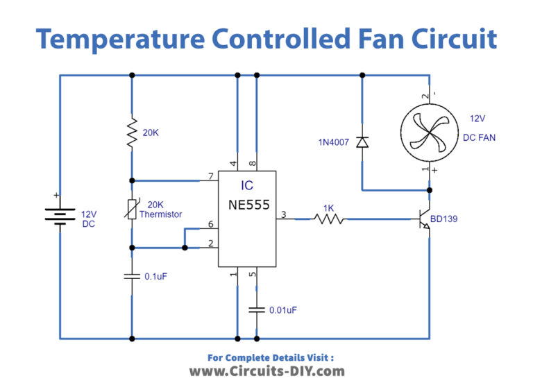 Temperature Controlled Fan Using 555