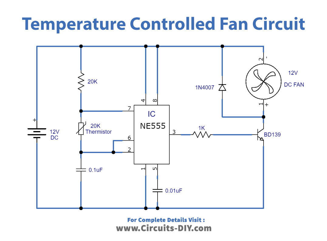 Temperature Controlled Fan Using 555