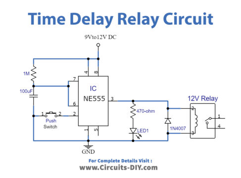 Time Delay Relay using 555 Timer IC