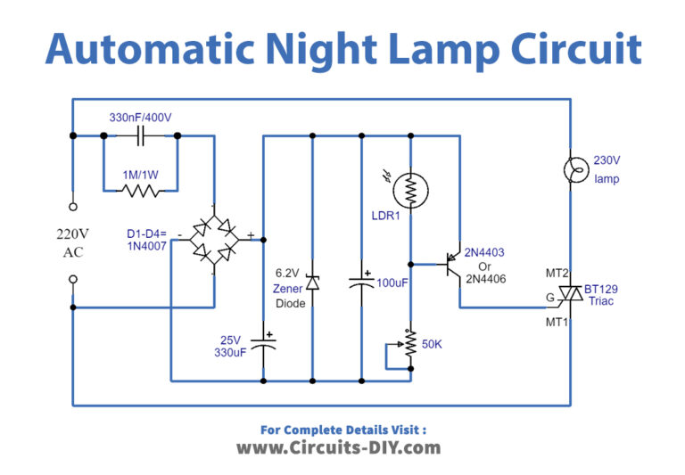 Automatic Night Lamp with BT136 TRIAC